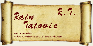 Rain Tatović vizit kartica